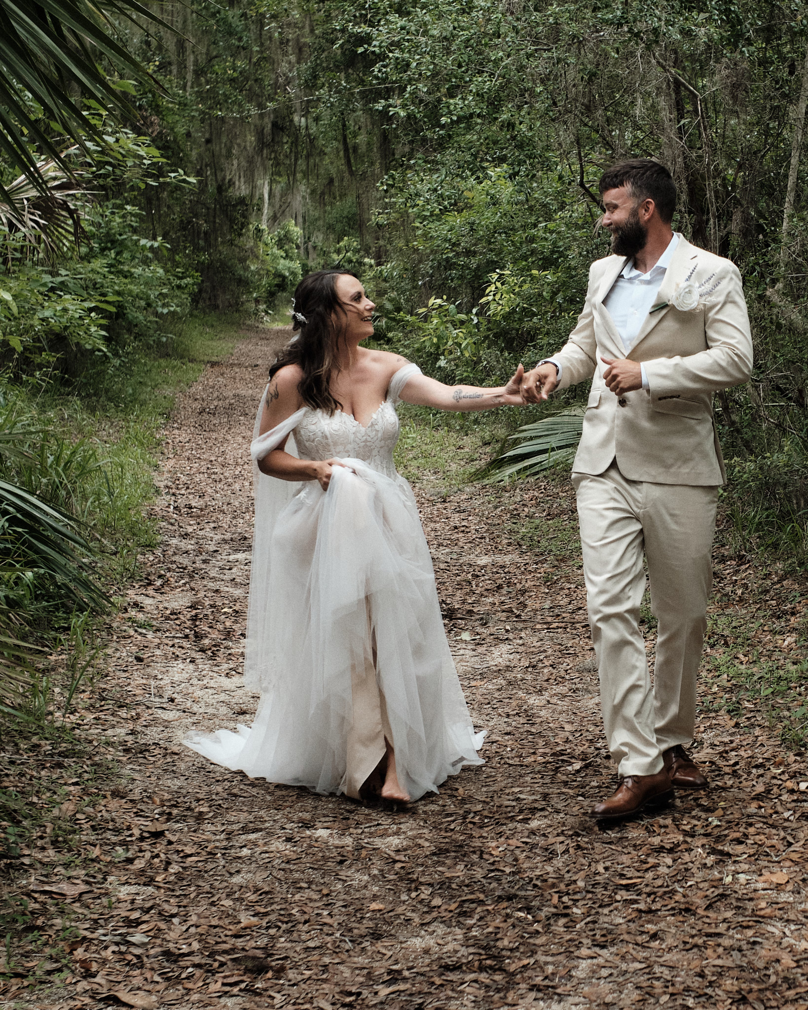 Couple filled with joy on their elopement day.