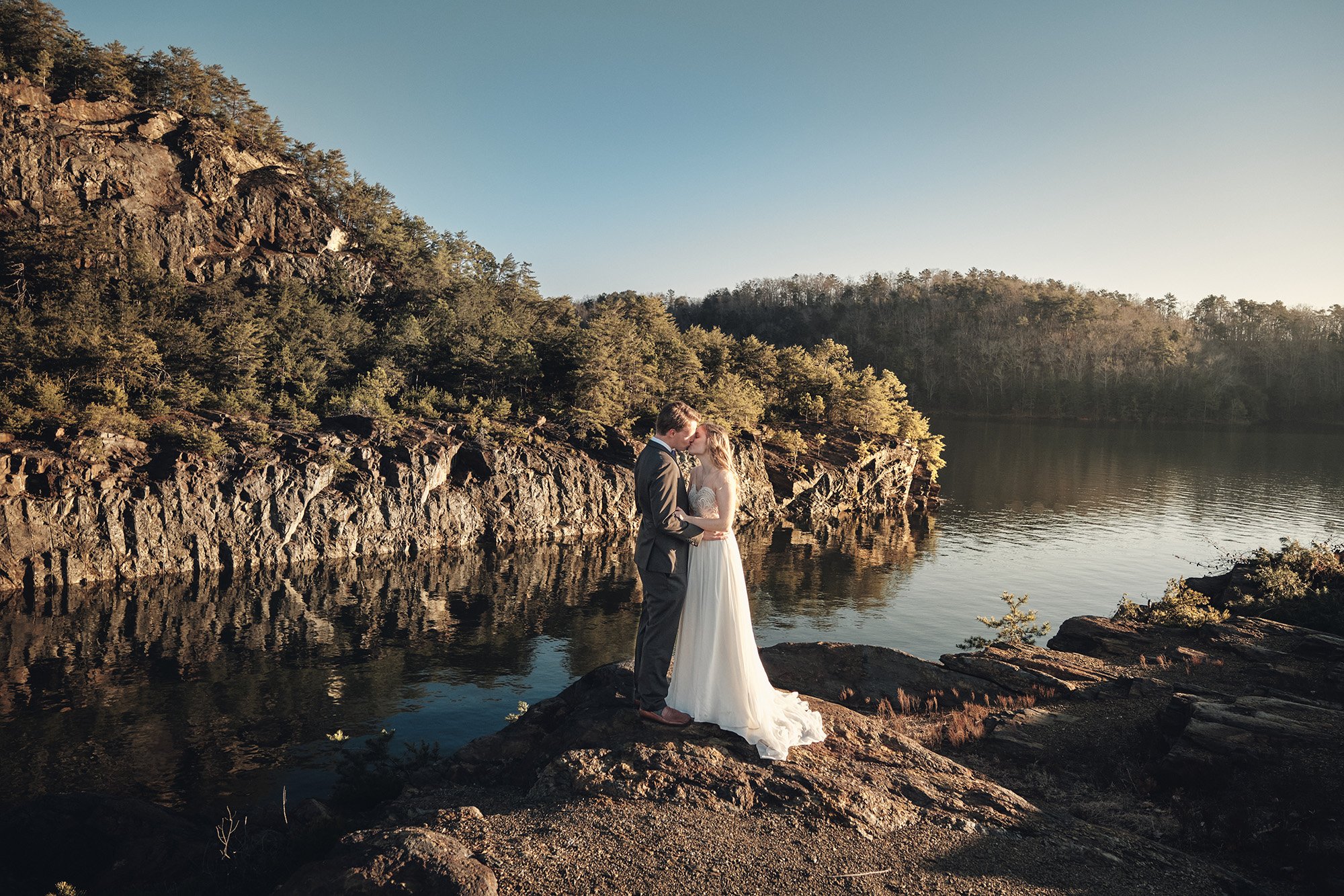 Morning golden hour elopement