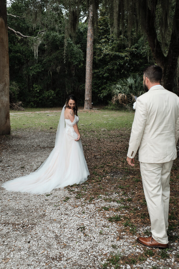 Elopement couple shares a first look