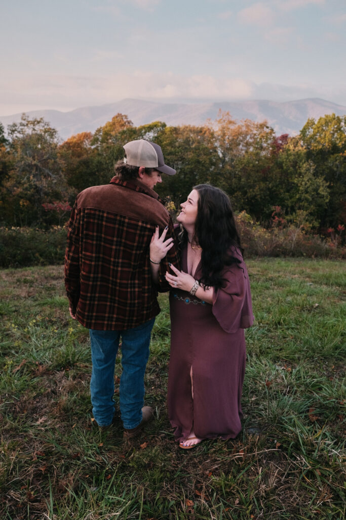 Bride and groom wear non-traditional wedding attire