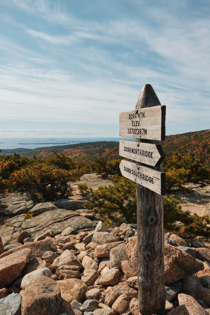 Acadia National Park Trail Sign