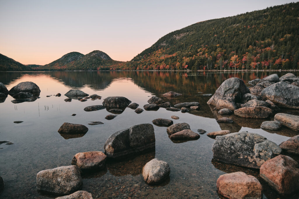 Acadia National Park Jordan pond sunset