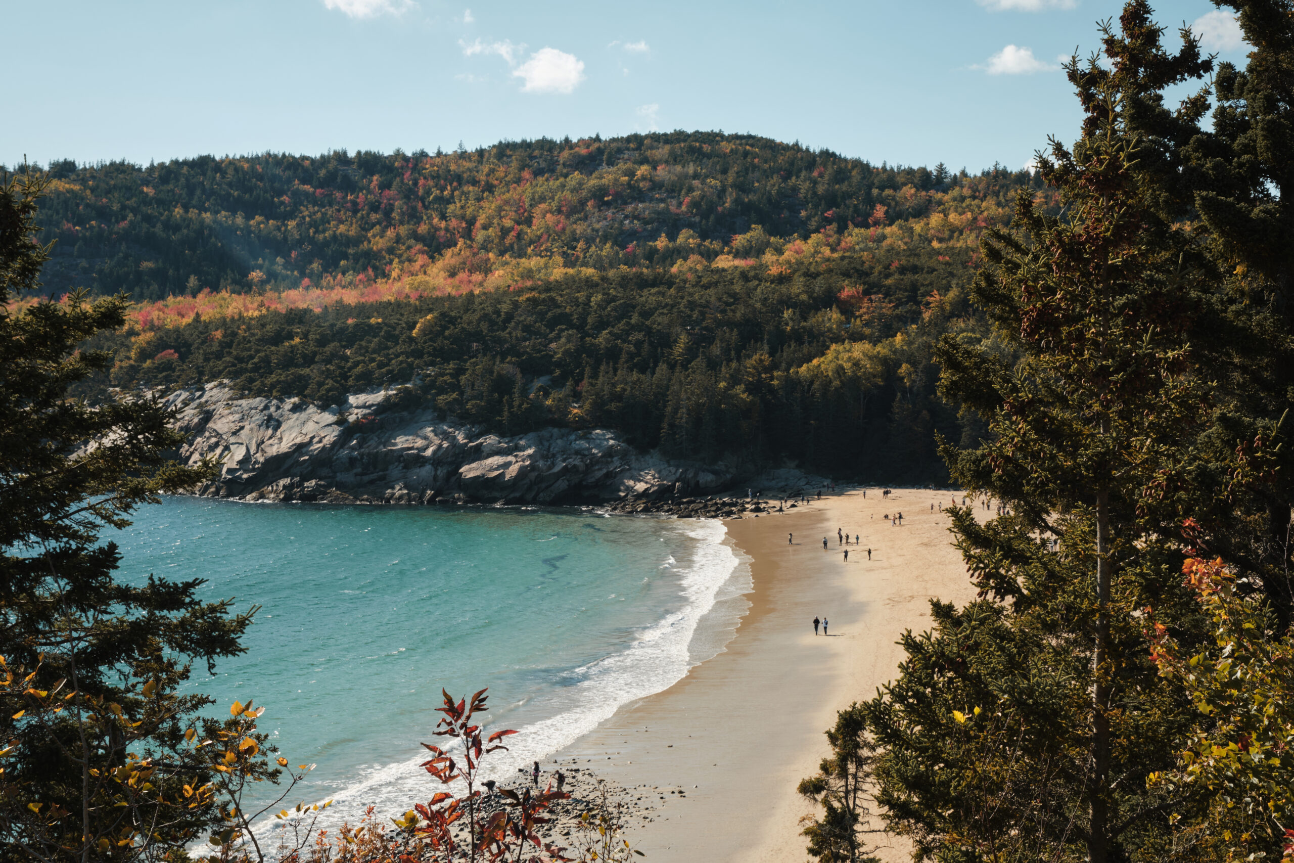 Overlook looking at Sand Beach in Acadia National Park
